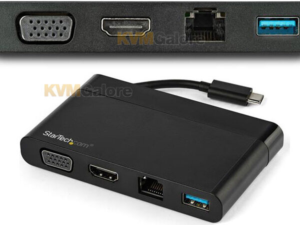 Dock Station USB-C 4K HDMI VGA GbE