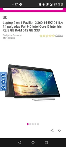 USADO 14-EK0010LA X360 I3 512GB SSD W11H
