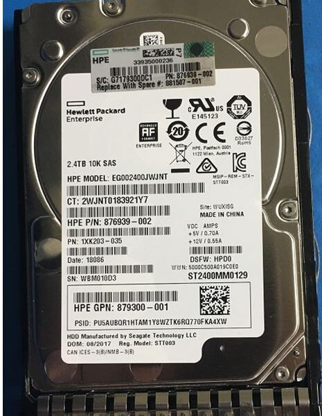 HPE 2.4TB SAS 10K SFF BC 512e MV HDD