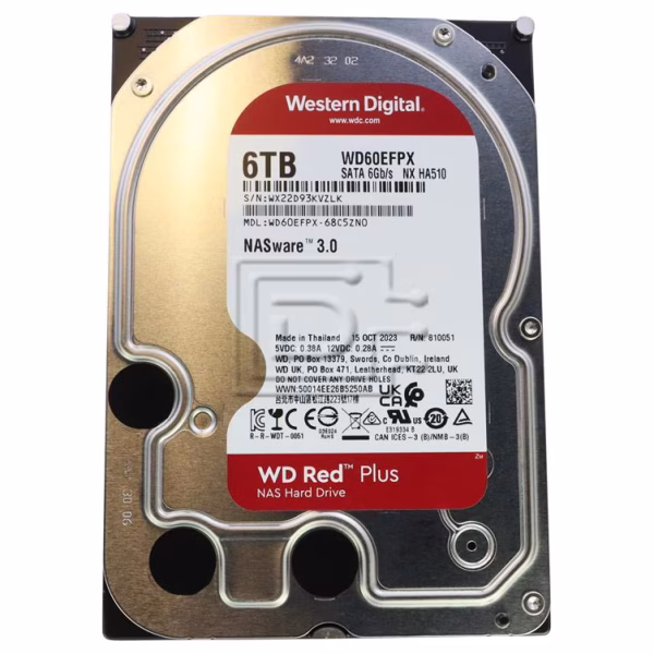 WD Red Plus NAS 6 TB 5400 RPM SATA 3 5IN