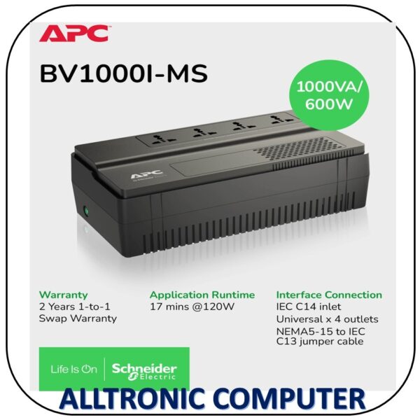 BACK UPS BV 1000VA AVR UNIVERSAL OUT230V