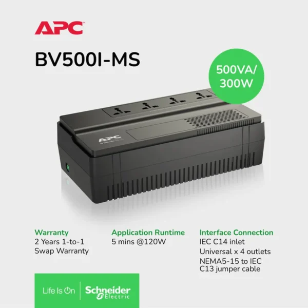 BACK UPS BV 500VA AVR UNIVERSAL OUT 230V