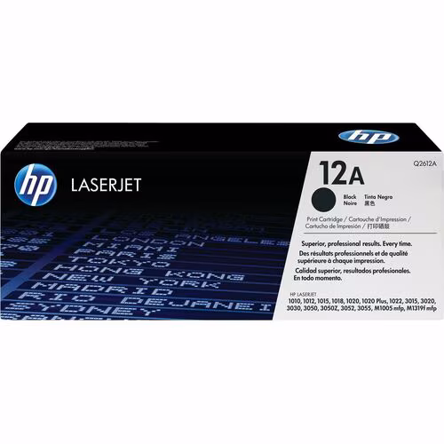 Tóner HP 12A (Q2612A) Estándar Rendimiento Láser Negro Original