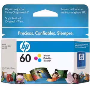 Cartucho de Tinta HP 60  Tricolor (Cian, Magenta, Yellow) Original CC643WL