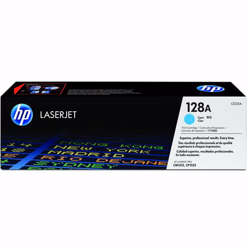 Cartucho de tóner HP 128A (CE321A) Estándar Rendimiento Láser Azul ciánico Original