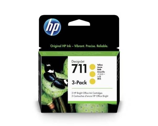TINTA HP 711 29 ML X 3 AMARILLO PACK