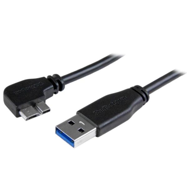 Cable 0,5m MicroUSB3 acodado izquierdo