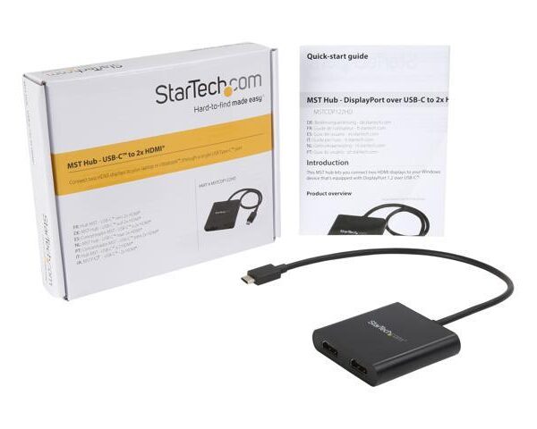 Hub MST USB-C a HDMI de 2 Puertos